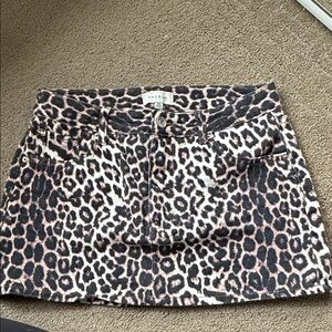 PacSun Pink and Black Leopard Print Mini Skirt